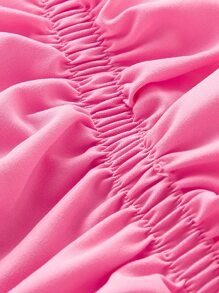 Soleia Puff Sleeve Backless Ruffle Hem Dress - Pink - View 3