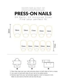 24pcs 3D Heart & Rhinestone Rhinestone Bare Pink Artificial Nail Tips Kit, Includes 1 Gel Polish & 1 Nail File Press On Nails