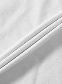 Manfinity Homme 男士老鷹印花拼接領POLO衫 - 白色 - 查看 3