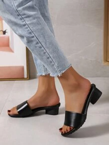 女士黑色休閒舒適時髦涼鞋,配有性感高跟厚跟,適合沙灘和夏季穿著