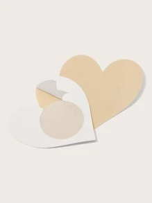 10對花卉圖案和愛心形狀乳貼 - 香檳色 - 查看 3