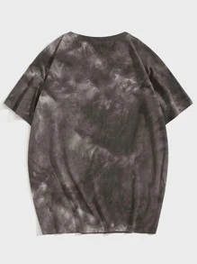 ROMWE MEN Guys Tie Dye Eye Print Oversized Tee - Multicolor - View 2