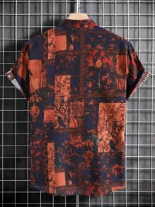 Manfinity Camisa con estampado floral al azar sin camiseta - Multicolor - Ver 2