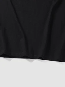 ROMWE MEN Guys Skull & Slogan Graphic Tee - Black - View 3