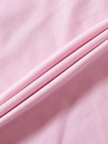 Manfinity Homme Men Letter Patch Detail Contrast Trim Polo Shirt - Baby Pink - View 3