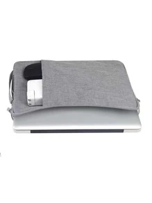 16 Inch Solid Laptop Bag - Grey - View 2