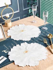 1 miếng dán hình bông hoa dệt kim - trắng - Xem 5