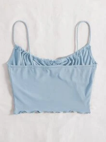 SHEIN Unity 繫帶抽褶吊帶上衣 - 淺藍色 - View 2