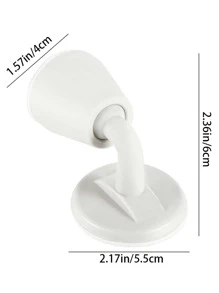1pc Solid Color Door Stopper, White ABS No Punch Silent Anti-collision Door Pad For Home - White - View 3