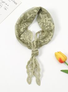 Khăn thêu hoa - màu xanh lá - Xem 2