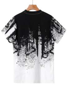 Manfinity LEGND Men Cut And Sew Tee - Black and White - View 2