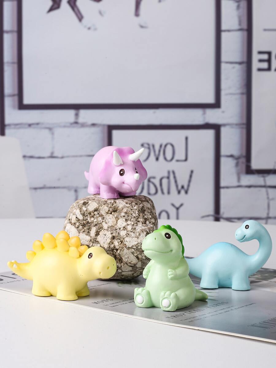 4 piezas Regalos óptimos de artesanía de decoración con diseño de dinosaurio - Ver 1