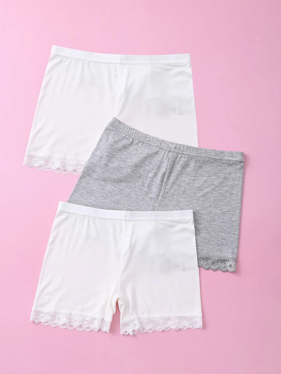 Toddler Girls 3pcs Solid Cycling Shorts - Multicolor - View 1