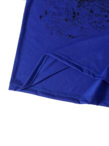 Manfinity Homme 男士隨機筆刷圖案背心上衣 - 藍色 - 查看 4