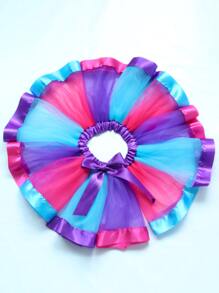 Trang phục tiệc cho bé gái Nơ Bướm Tương phản Mesh Hoạt hình Lá thư - Nhiều màu - Xem 3