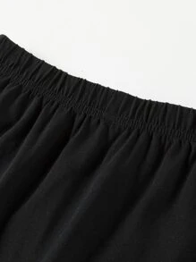 Falda de longitud media casual y cómoda para niña preadolescente para el verano - Negro - Ver 5