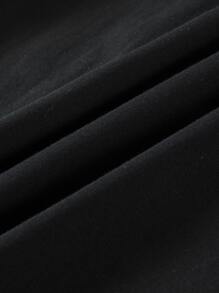 Falda de longitud media casual y cómoda para niña preadolescente para el verano - Negro - Ver 4