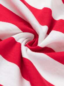 Chicas Falda de rayas bajo con fruncido - Rojo y blanco - Ver 5