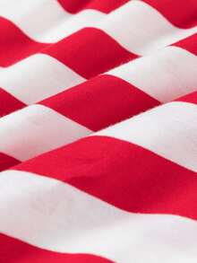 Chicas Falda de rayas bajo con fruncido - Rojo y blanco - Ver 4