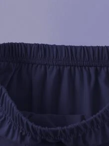 女大童休閒舒服中長款半身裙適合夏天 - 藏蓝色 - 查看 3