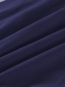 女大童休閒舒服中長款半身裙適合夏天 - 藏蓝色 - 查看 4