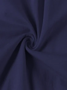 女大童休閒舒服中長款半身裙適合夏天 - 藏蓝色 - 查看 5