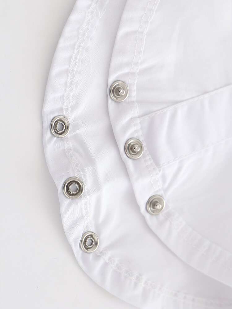 Bebé Body con lazo delantero con parche de bolsillo - Blanco - Ver 3