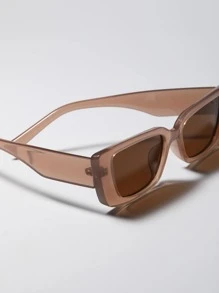 1pc Square Shaped Outdoor Sunglasses (Without Glasses Case) Sunglasses Beach Sun Glasses Beach Accessories For Women Sun Glasses Sunglasses Shades Basics And Suit For Sweater Jeans Sweatpants Hoodie Jackets Dress And Long Sleeve Shirt Fashionable Shade Elegant Outfit Family Outings Travel Vacation Holiday For Summer Beach Vacation,Outdoor,Travel - Brown - View 4