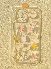 Ốp điện thoại trong suốt hình mèo và hoa mùa hè, tương thích với iPhone 15/15Pro/15Plus/15Promax, phiên bản quốc tế, không phải phiên bản nội địa. - Trong sáng - Xem 1