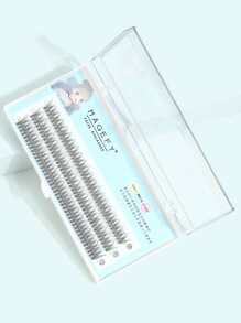 MAGEFY 120 Piezas Pestañas Postizas De Mink Natural Con Segmentación De Mezcla De Cola De Pez, De Fibra Larga Rizadas A Mano De 10-12mm - Negro - Ver 2