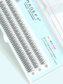 MAGEFY 120 Piezas Pestañas Postizas De Mink Natural Con Segmentación De Mezcla De Cola De Pez, De Fibra Larga Rizadas A Mano De 10-12mm - Negro - Ver 3