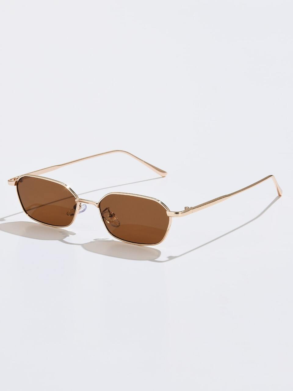 Women's Metal Frame Tinted Lens Fashion Glasses, Vintage Summer Shades For School And Beach