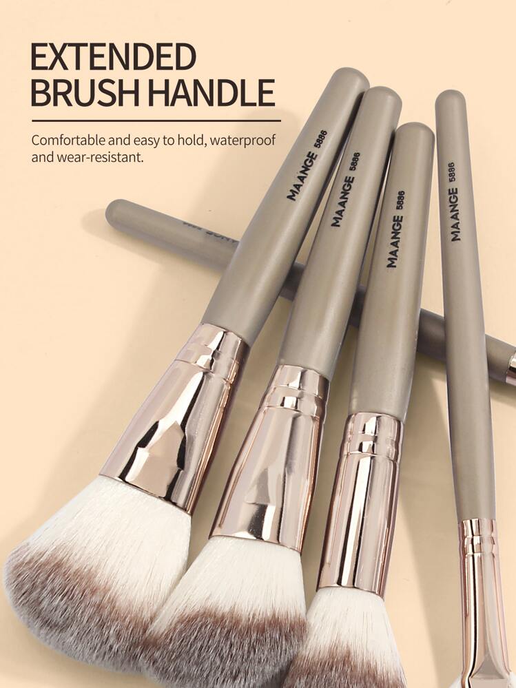 MAANGE 9pcs Makeup Brush Set,Brush Set,Makeup Brush Kit,Make Up Brush Set,Make Up Set Complete,Makeup Brush Set,Complete Makeup Kit,Brush Kit,Brushes Makeup Set,Makeup Gift Set,Set - Champagne - View 3