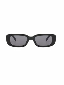 1 par de gafas de sol cuadradas de moda para hombres, gafas protectoras contra rayos UV para exteriores - Negro - Ver 3