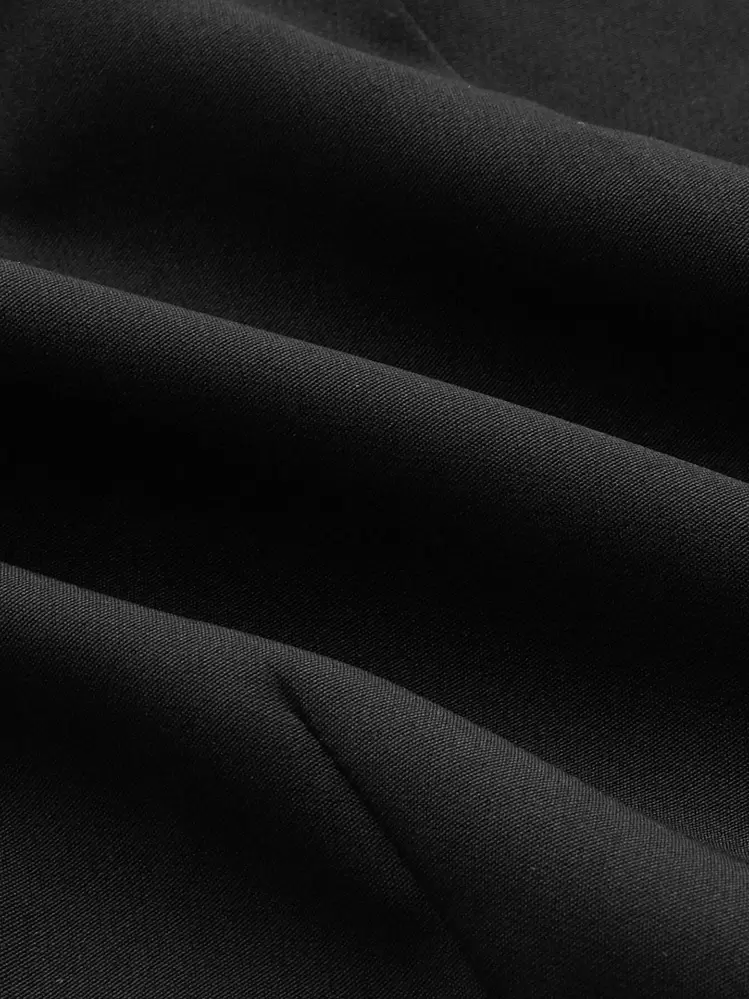 SHEIN Unity Blazer de cuello con solapa cruzado bajo con nudo - Negro - Añade 4