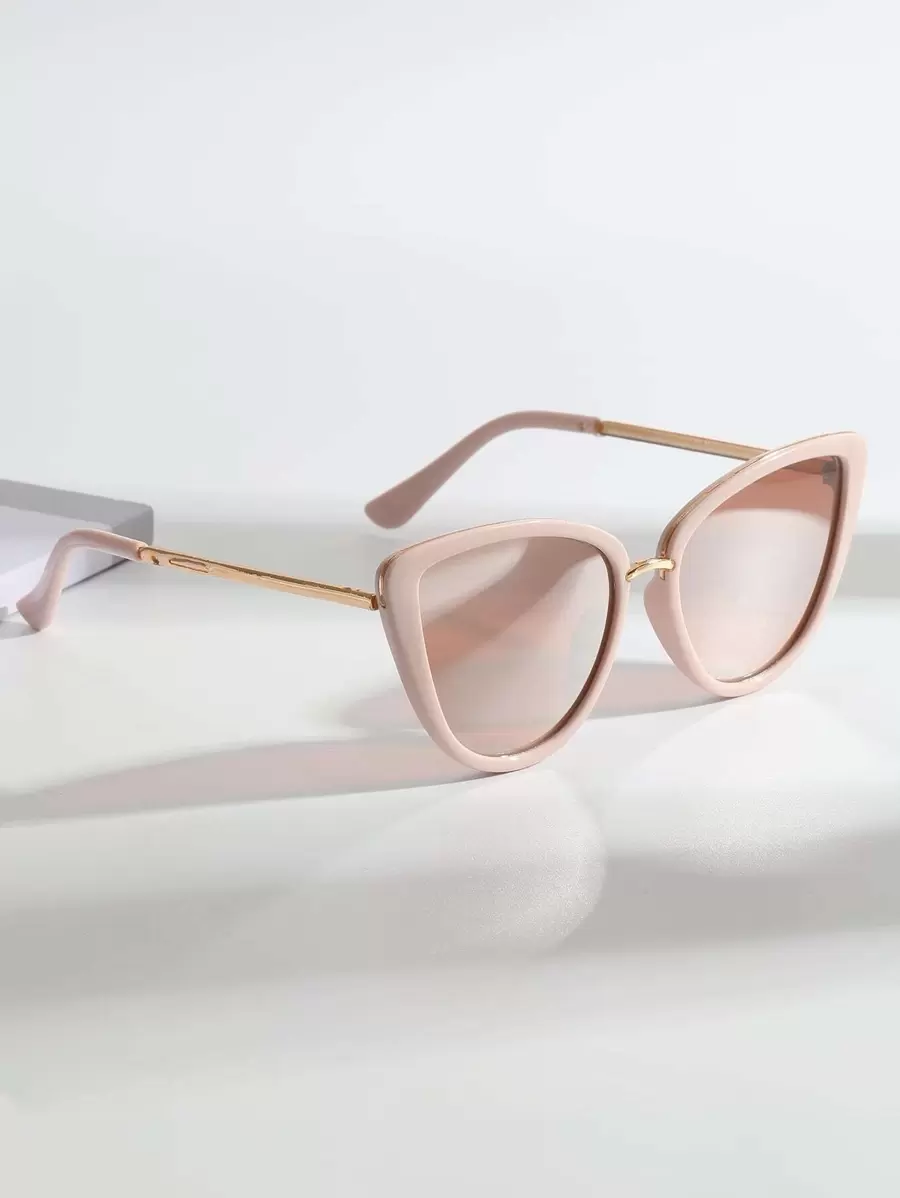1 副女士猫眼时尚眼镜，适合日常生活优雅女士夏季海滩配饰礼物女士太阳镜太阳镜色调基本款和适合毛衣牛仔裤运动裤连帽衫夹克连衣裙和长袖衬衫的时尚遮阳优雅装扮家庭出游旅行度假夏季海滩度假、户外、旅行 - 淺粉色 - 查看 1