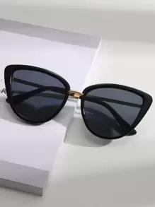 Visivana 猫眼时尚眼镜优雅太阳镜海滩太阳镜女士海滩配饰太阳镜太阳镜色调基本款和适合毛衣牛仔裤运动裤连帽衫夹克连衣裙和长袖衬衫的时尚遮阳优雅装扮家庭出游旅行度假 - 黑色 - 查看 4