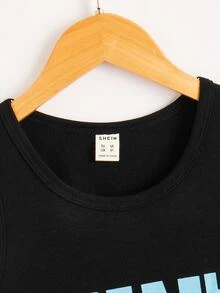 SHEIN لباس علوي تانك بطباعة عبارة واستوائية اولاد