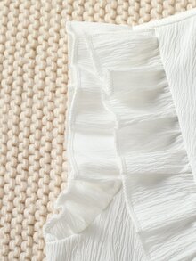 Niñas planta con bordado ribete con fruncido Top & con nudo delantero Shorts - Multicolor - Ver 5