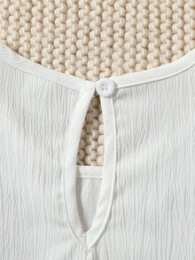 Niñas planta con bordado ribete con fruncido Top & con nudo delantero Shorts - Multicolor - Ver 8