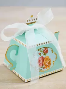 Caixa de doces com padrão de flores de 5 peças - Multicolorido - Ver 1