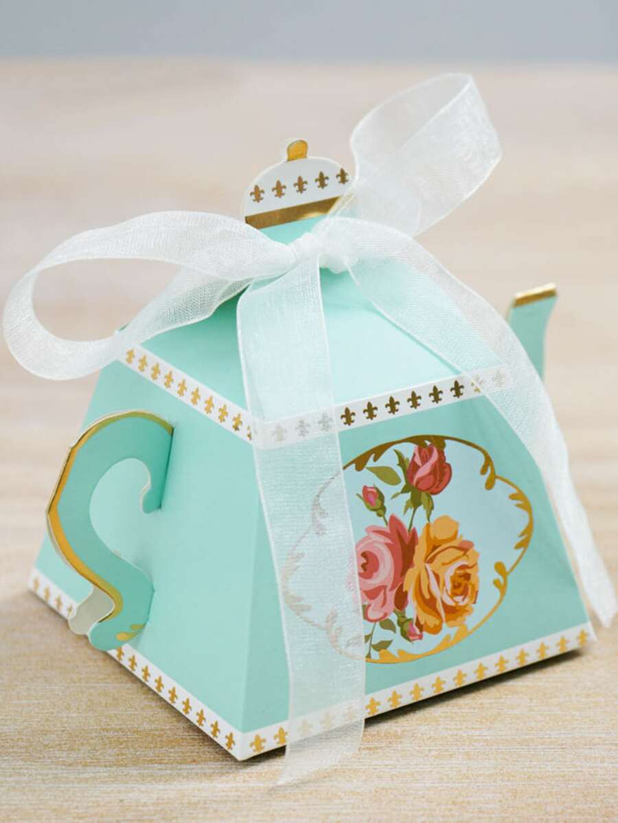 Caixa de doces com padrão de flores de 5 peças - Multicolorido - Ver 1
