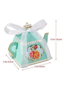Caixa de doces com padrão de flores de 5 peças - Multicolorido - Ver 3