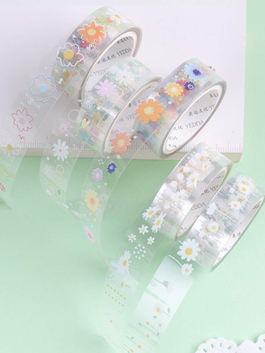 5卷花朵图案和纸胶带 返校季 - 彩色 - 查看 1