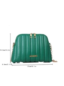 Túi Crossbody Nữ Lá thư Chuỗi Đúng mốt - Màu xanh lá cây đậm - Xem 3