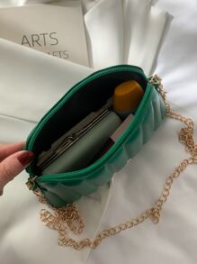 Túi Crossbody Nữ Lá thư Chuỗi Đúng mốt - Màu xanh lá cây đậm - Xem 4