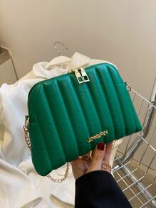Túi Crossbody Nữ Lá thư Chuỗi Đúng mốt - Màu xanh lá cây đậm - Xem 6