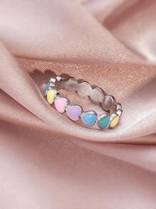 愛心細節戒指 - 彩色 - 查看 2