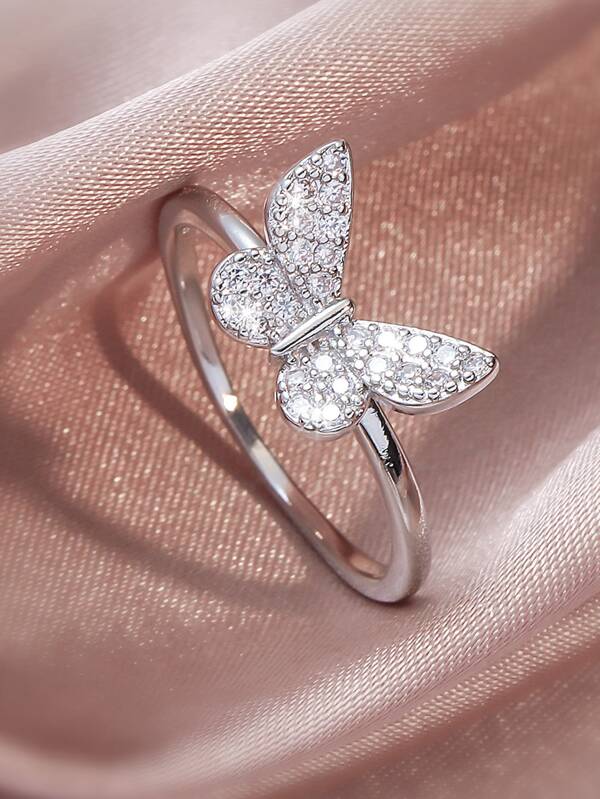 خاتم زخرفة فراشة مكعب زركونيا تفاصيل