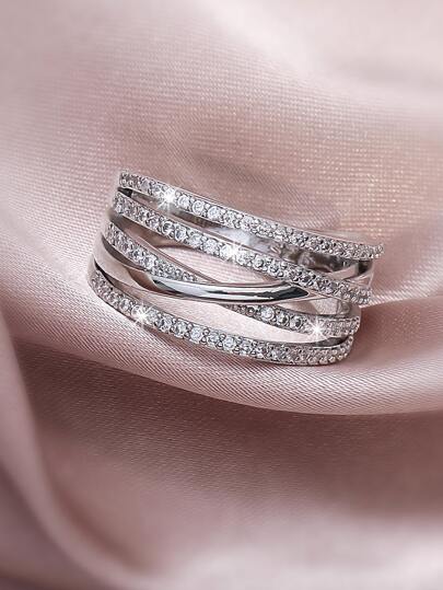 خاتم زخرفة مكعب زركونيا